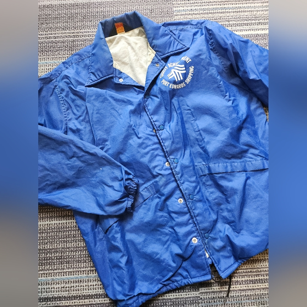Vintage Pla-Jac by Dunbrooke Blue Nylon Work Wear Windbreaker With Logo